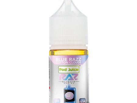 Pod Juice X Raz Salt - Blue Razz Cotton Clouds 30mL For Cheap