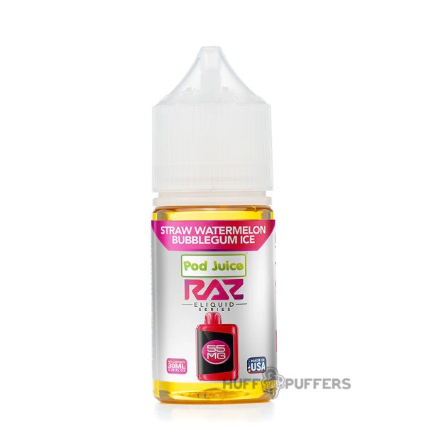 Pod Juice X Raz Salt - Straw Watermelon Bubblegum Ice 30mL Sale