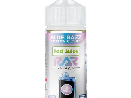 Pod Juice X Raz - Blue Razz Cotton Clouds 100mL For Sale