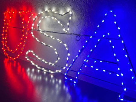 USA Sign  Patriotic Wire Decor | Outdoor Lights and Wire Decor Discount