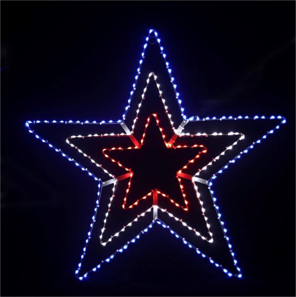 Patriotic Triple Star - 31  | Outdoor Lights and Wire Decor Online now