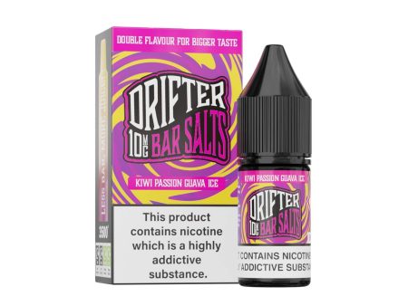 Drifter Bar Nic salt - Kiwi Passion Guava Ice 10ml Eliquid For Discount