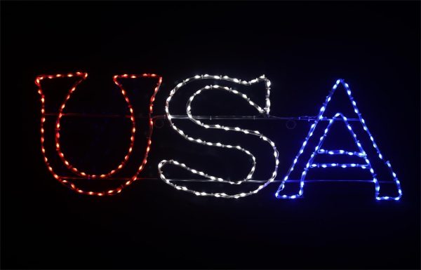 USA Sign  Patriotic Wire Decor | Outdoor Lights and Wire Decor Discount