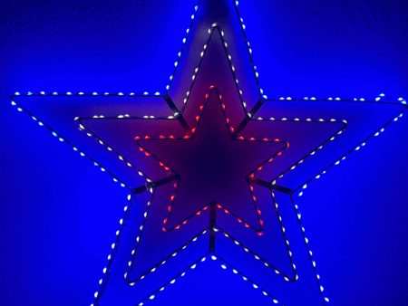 Patriotic Triple Star - 31  | Outdoor Lights and Wire Decor Online now