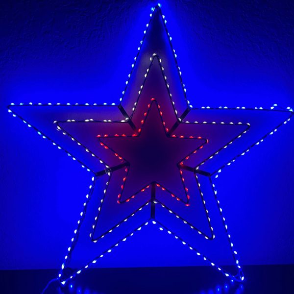 Patriotic Triple Star - 31  | Outdoor Lights and Wire Decor Online now