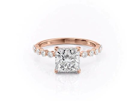 The Khloe Set With A 5 Carat Princess Moissanite Hot on Sale