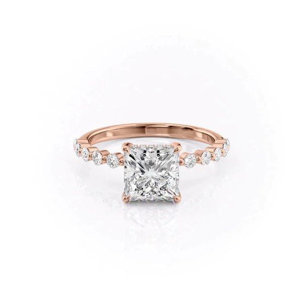 The Khloe Set With A 5 Carat Princess Moissanite Hot on Sale