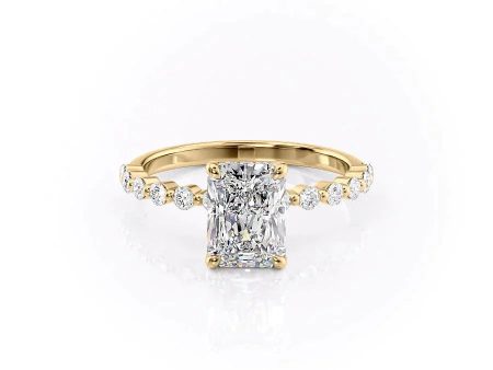 The Khloe Set With A 2 Carat Radiant Moissanite Hot on Sale