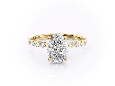 The Khloe Set With A 1.5 Carat Oval Moissanite on Sale