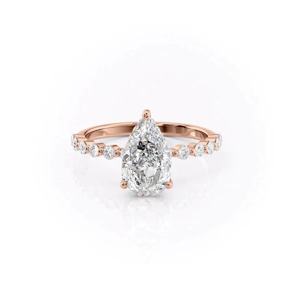 The Khloe Set With A 1 Carat Pear Moissanite Hot on Sale